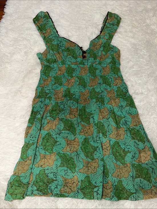 Free People Tops - Free People Green and Tan Floral Print Tunic